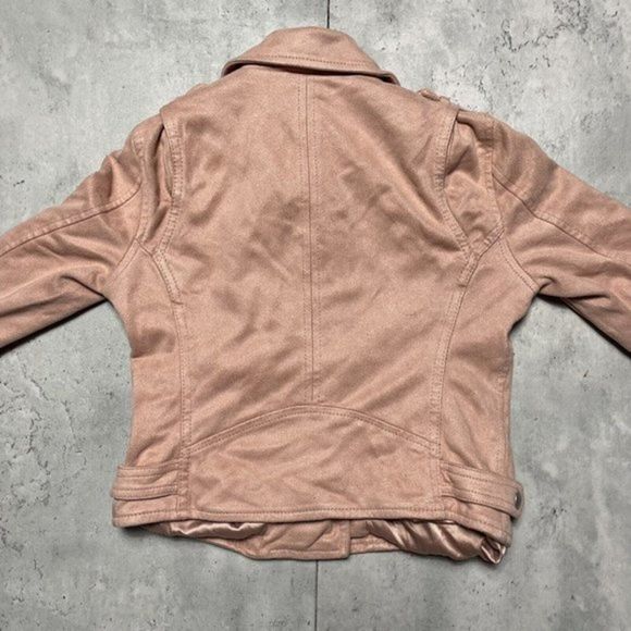 BLANK NYC Suede Microfiber Womens Moto Jacket Zip Button Cropped Size M - Picture 5 of 10